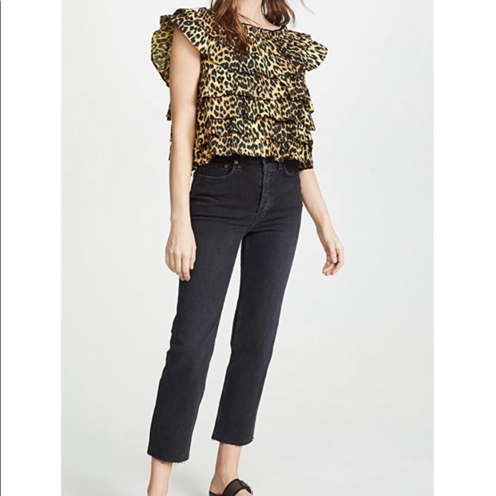 'RE/DONE 70s High Waist Raw Hem Stovepipe Jeans